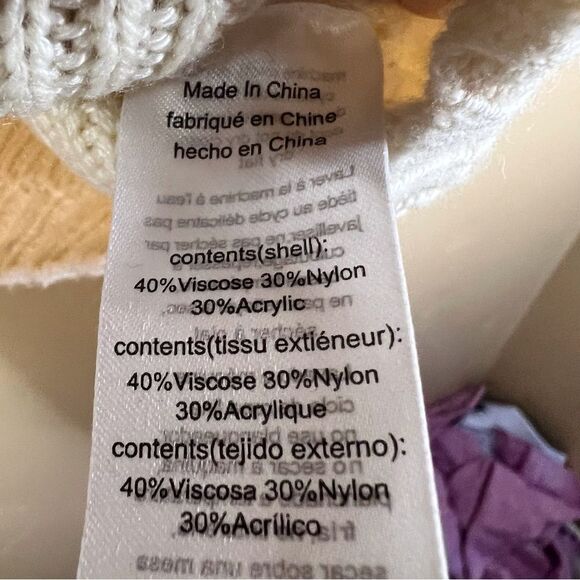 Danielle Bernstein WeWoreWhat Cream Boho Collared Knit Womens Sweater Size Large - Picture 5 of 6